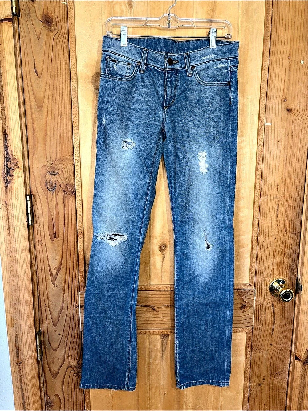 JOE'S The Best Friend Distressed Straight Leg Blue Jeans